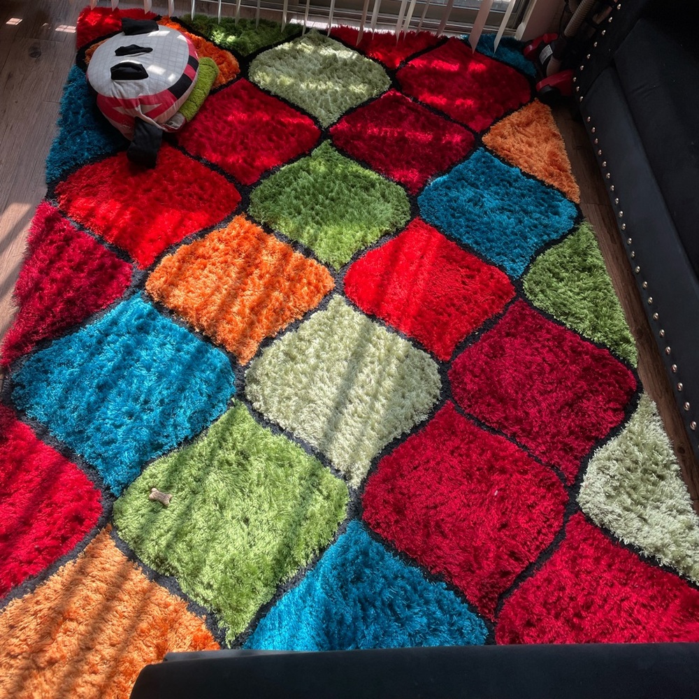 Multi-color living room rug